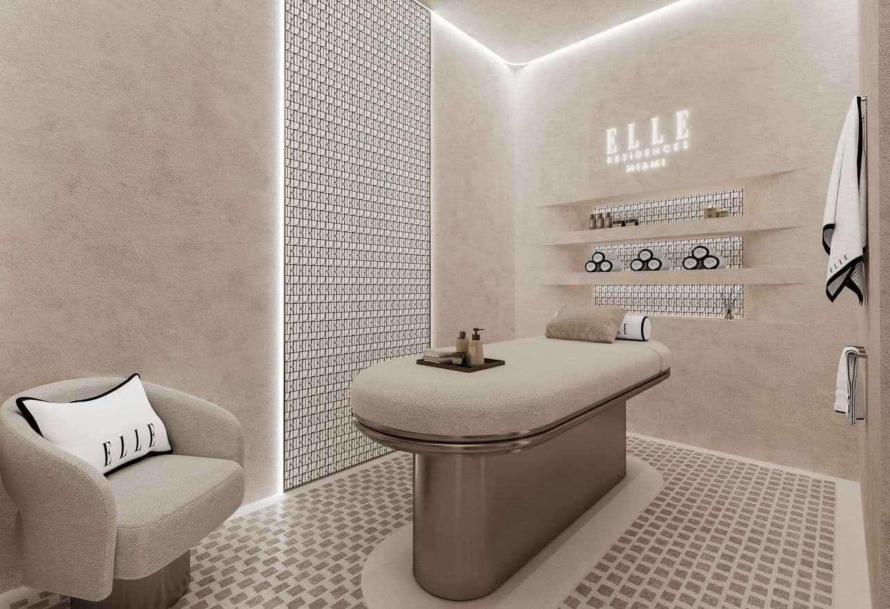 ELLE Residences Miami spa and massage room