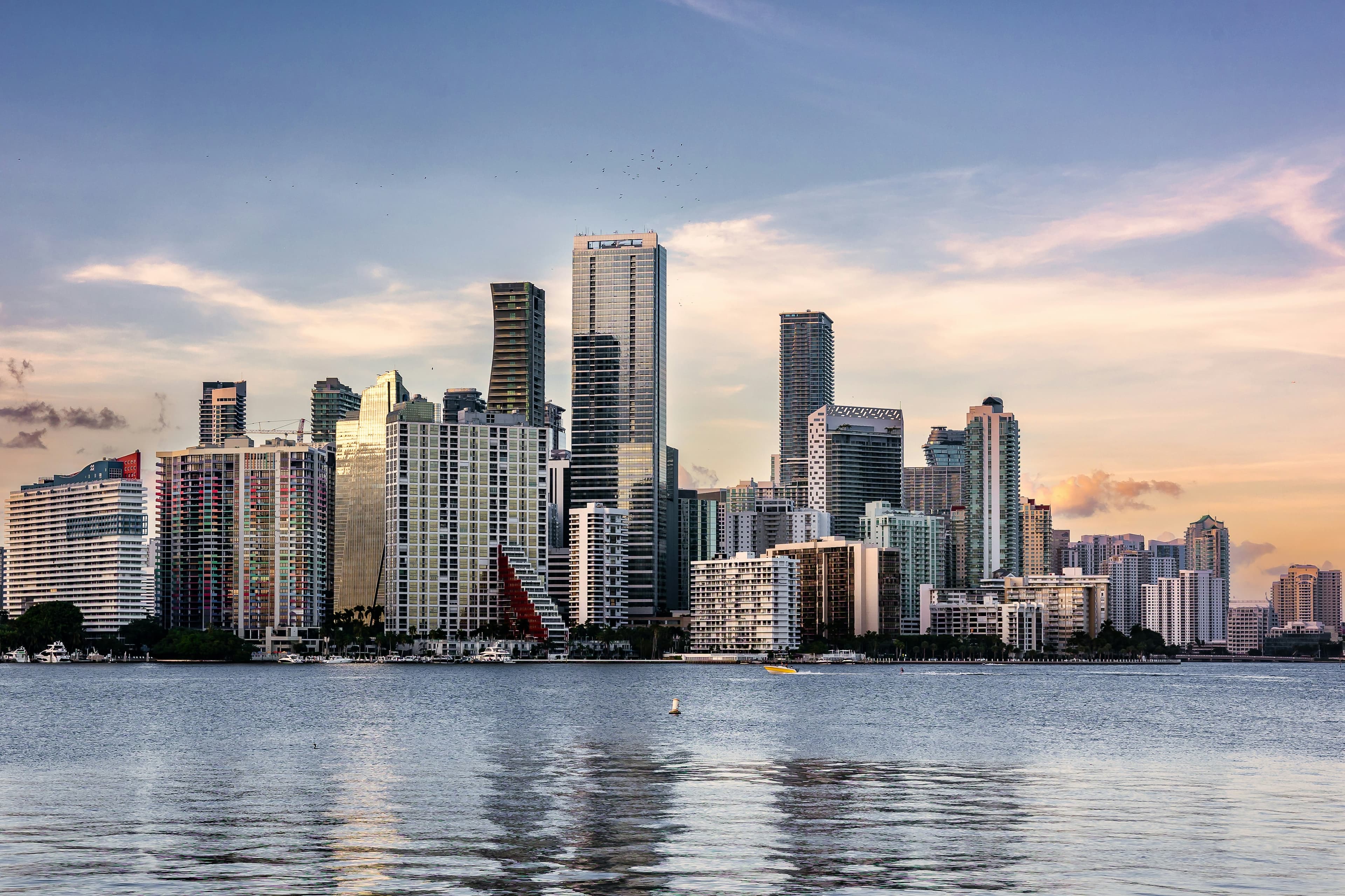 Miami skyline and waterfront view